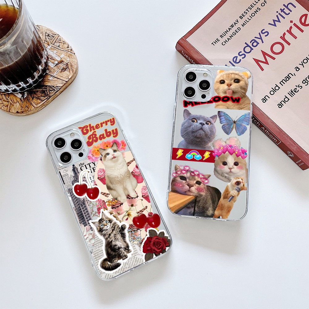 Ốp Điện Thoại Silicon Mềm Trong Suốt In Mèo Hoạt Hình Cho IPhone 11 12 13 Pro Max Mini XS Max X Xr 4 5 6 7 8 S + SE 2020