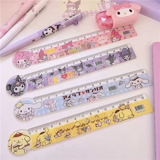 Thước nhựa cứng 15cm họa tiết Kuromi, Cinamonroll, Mymelody, Pompurin 🥳