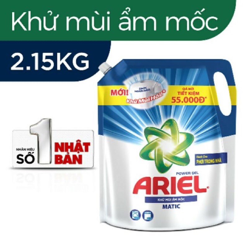 Nước giặc Ariel 2.15 kg khử mùi ẩm móc