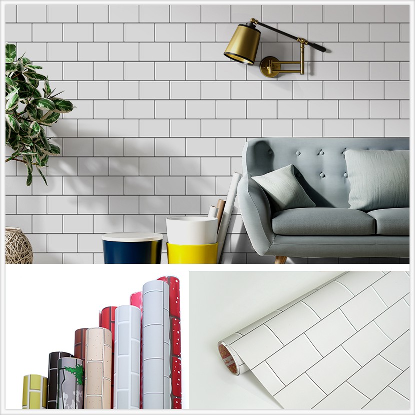 Decal Dán Tường Vân Gạch Xám ( M9) Kích Thước 60*150 |Giấy Dán Tường Giả Vân Gạch Chống Nước Dễ Lau Chùi