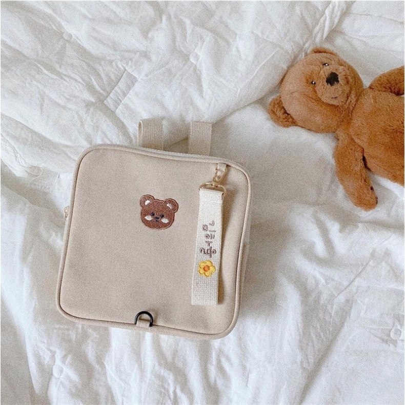 Ba lô gấu thêu nổi Hàn Quốc cho bé B887