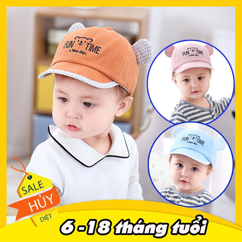 Mũ Nón Lưỡi Trai Chống Nắng Trẻ Em, Mũ Nón Cho Bé Thêu Gấu Hoạt Hình Dễ Thương Xuân Hè HOT 6-18 tháng