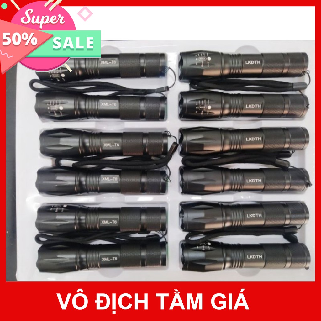 Đèn pin siêu sáng T6 nhôm nguyên khối chống nước pin 18650 hoặc AAA đèn pin sạc Zoom X2000 rẻ như bán sỉ 100% mua ngay g