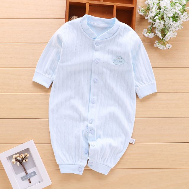 Áo liền thân dài tay cotton cho bé sơ sinh, hàng đẹp - BD20