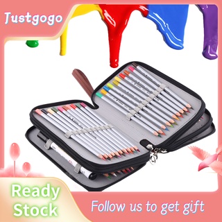 Multi layers 72 Slots PU Leather School Pencils Case Large Capacity Colored Pencil Organizer