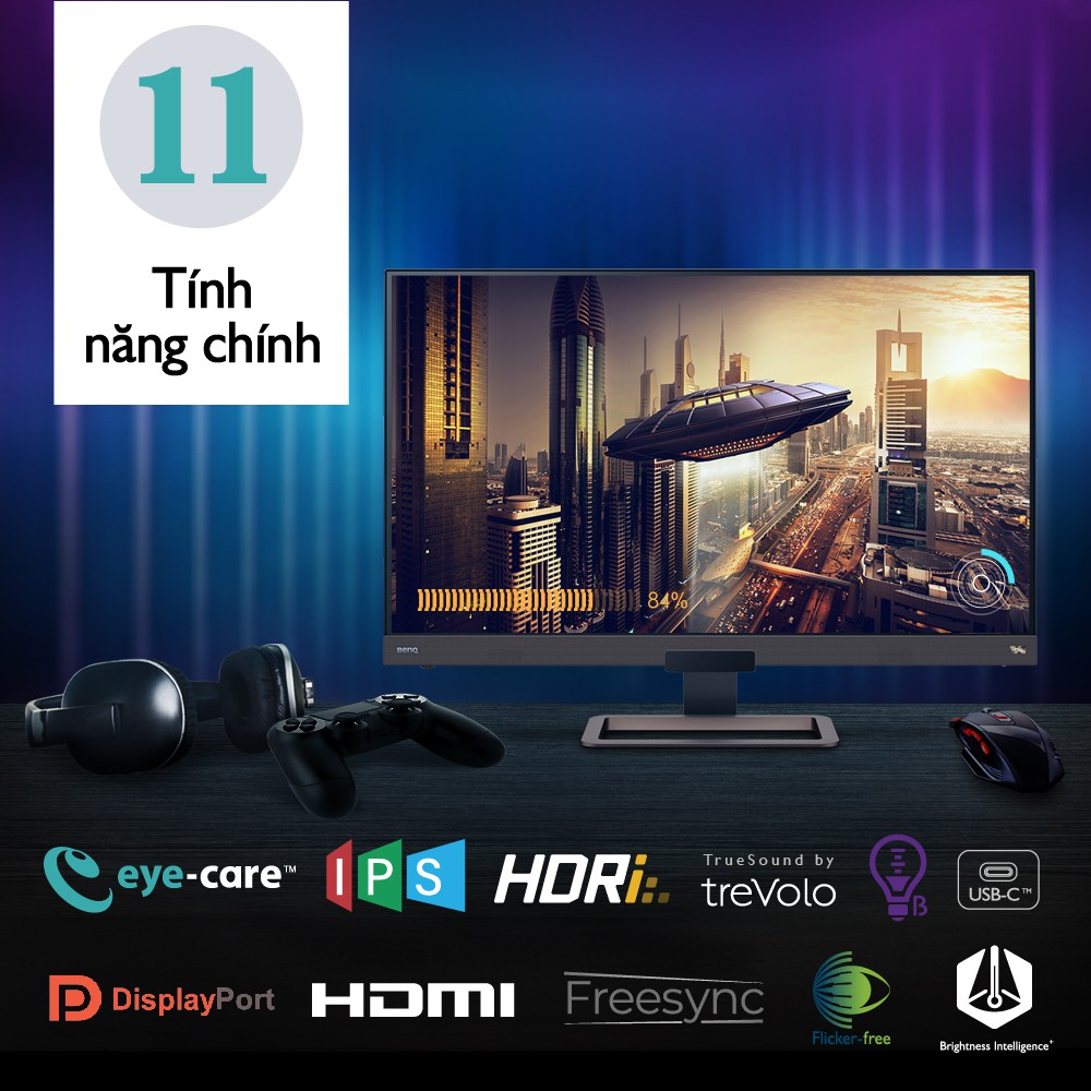 Màn hình Gaming BenQ EW3280U 32 inch 4K UHD IPS USB-C HDRi, FreeSync, chơi game console, xem phim, xem Netflix