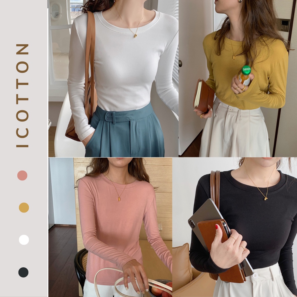 Áo giữ nhiệt ICOTTON áo thun mỏng siêu co giãn chất cotton lụa modal mặc siêu thích