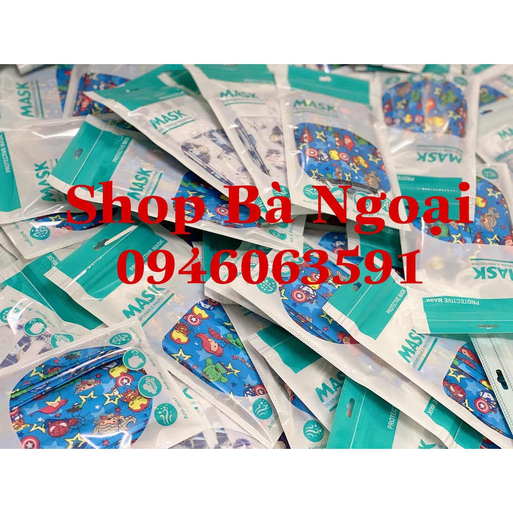 Set khẩu trang siêu nhân 3D, KF94 cho bé trai