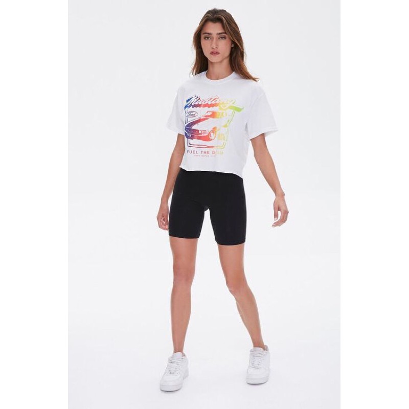 Áo thun crop top form rộng F21 xin