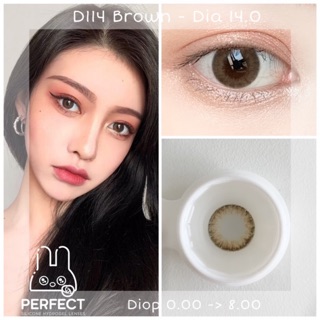 Link 1 (Giá 1 Chiếc) 14.0 (0.00-8.00) D114 Brown Kính Áp Tròng
