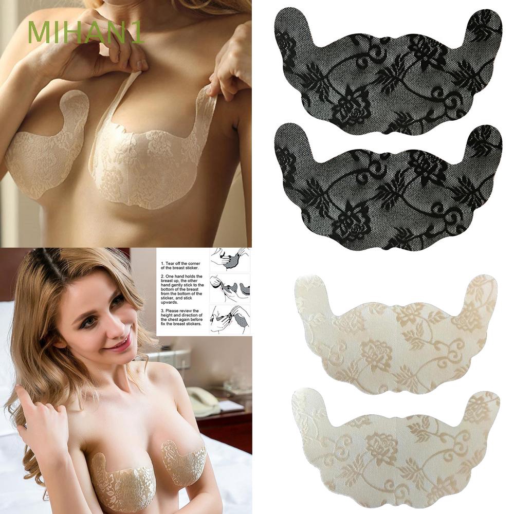 MIHAN1 Women Lift Push Up Adhesive U Shape Tape Lace Invisible Bra