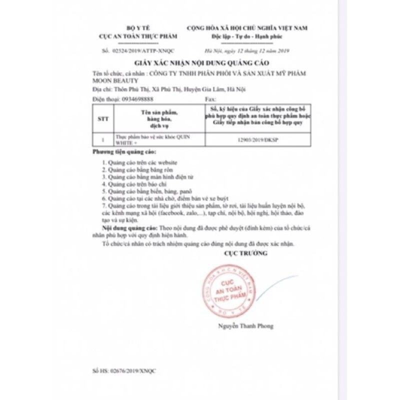 Viên uống Quin White+