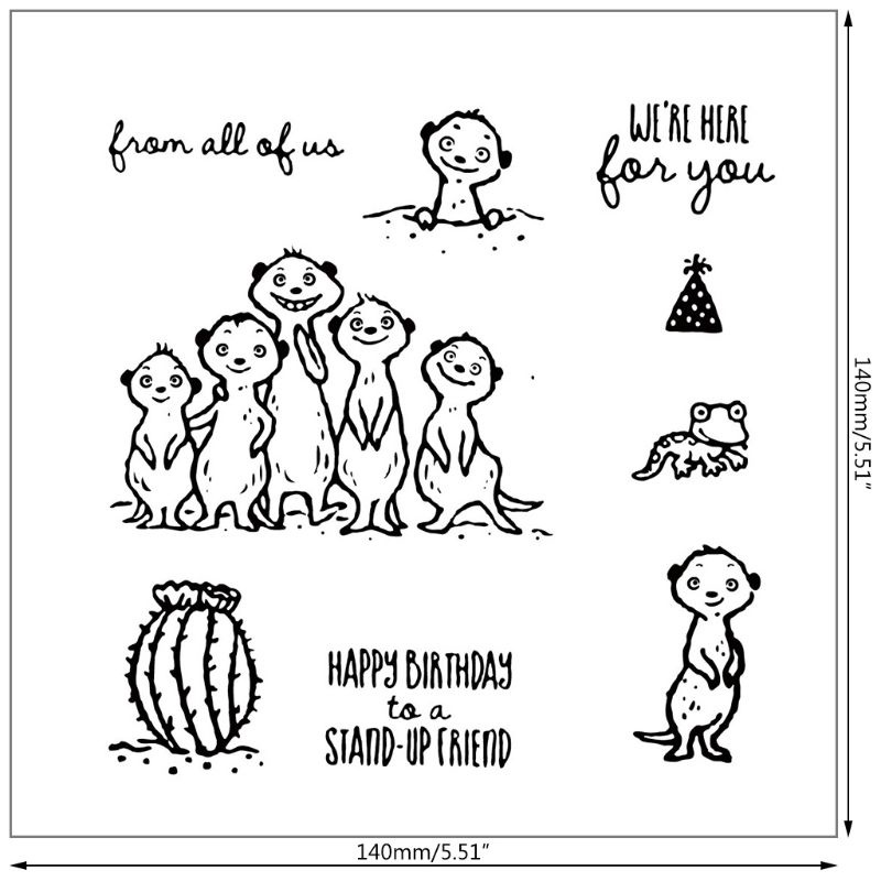 Con Dấu Silicone Trong Suốt In Nổi Chữ Happy Birthday Trang Trí Sổ Tay DIY