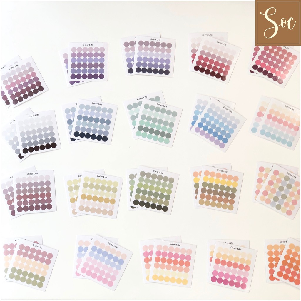 Hộp sticker Hisome Dot Tròn 40 miếng/set