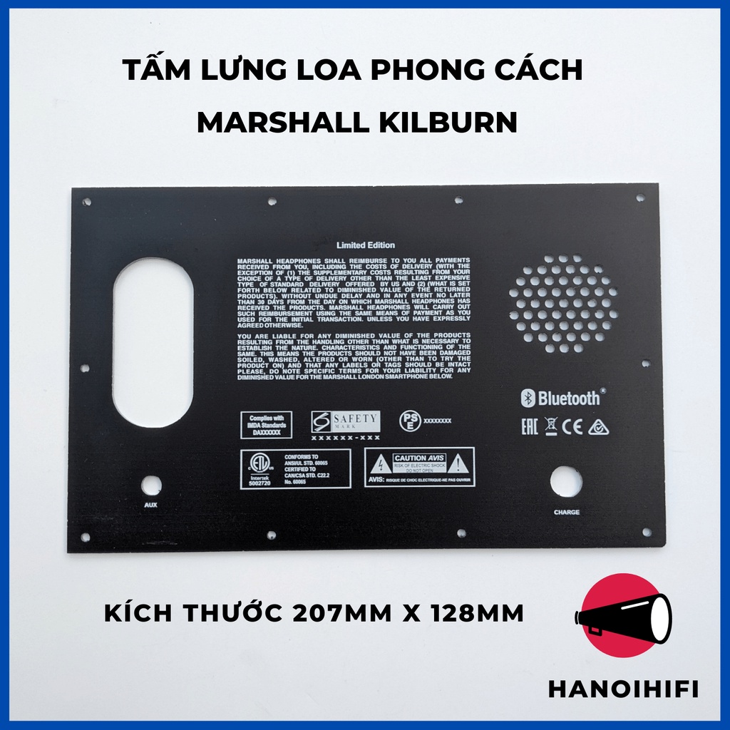 Mặt lưng loa phong cách DIY Marshall Kilburn bằng mica in UV 2 lớp
