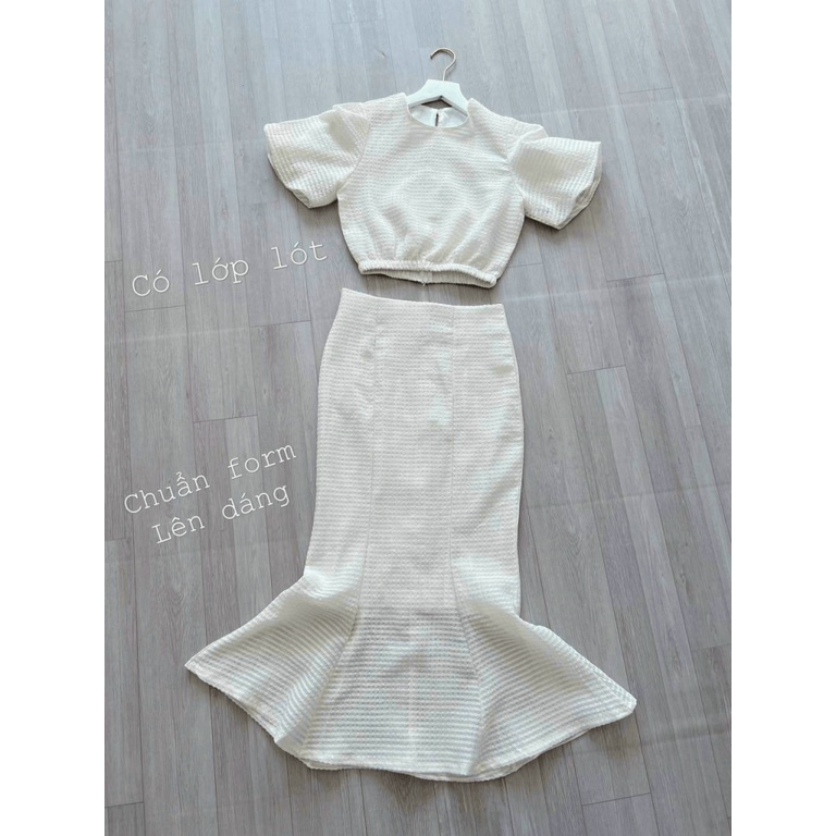 Sét Đầm 2 Món Áo Tay Phồng Kết Hợp Chân Váy Body Đuôi Cá Chất Xộp Nhật Mặc Nhẹ Đáng Yêu NEW UNISEX