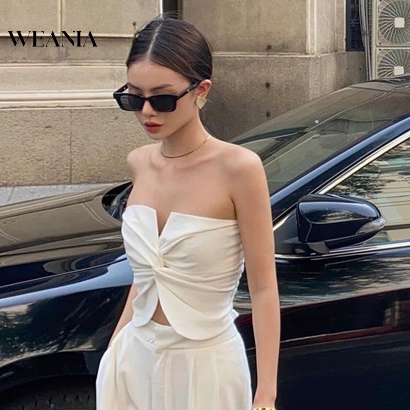 Áo Ống Thiết Kế Thắt Nút Quyến Rũ Cho Nữ