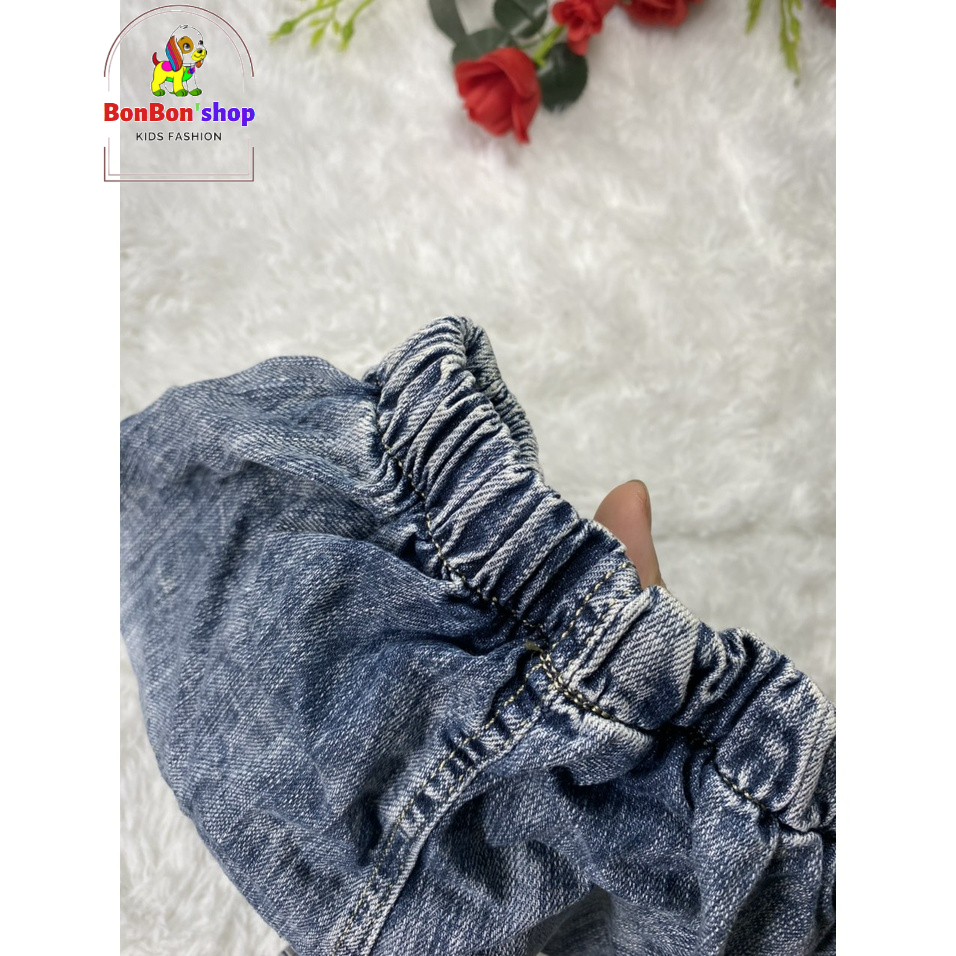 QT09, Quần đùi cho bé trai 3 tuổi, Quần đùi jean vải mềm Màu Xám cho bé size 10-25kg