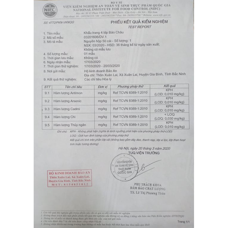 Khẩu trang y tế 4 lớp Bảo Châu (Hộp 50 cái)