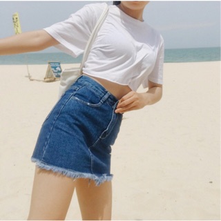 Set Basic Crop và Deep Jeans Skirt