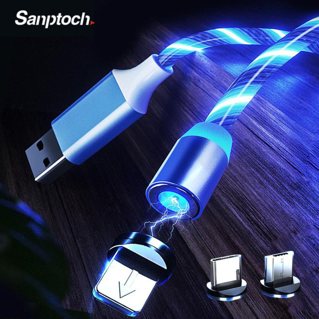 Dây Cáp Sạc Nam Châm 3 Đầu, Xoay 360 Độ, Sac Cho Các Loại Điện Thoại - Bảo Hành 6Tháng