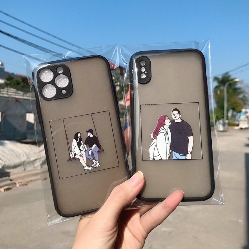 Ốp nhựa nhám basic bảo vệ cam in ảnh, vẽ lineart theo yêu cầu