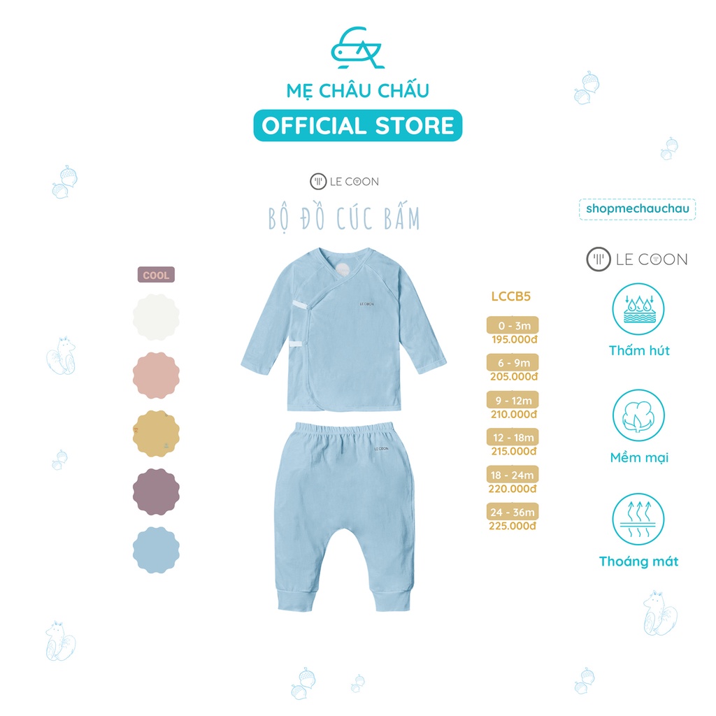 [FULL] Bộ Quần Áo Cúc Bấm Vạt Chéo Dài Tay Le coon COOL Lecoon (Size 0-3 Tháng Đến 2-3 Tuổi)
