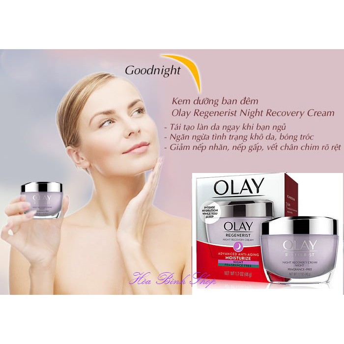 [Hàng USA] Kem dưỡng ban đêm Olay Regenerist Night Recovery Cream 48g