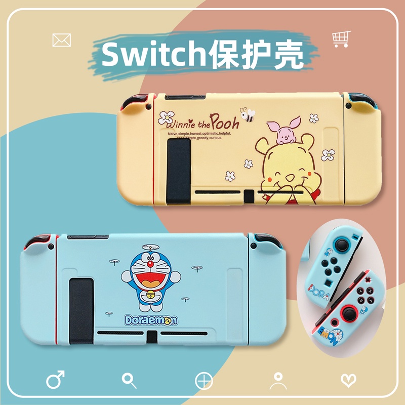 Kho mới Phim hoạt hình Winnie the Pooh Hello kitty Doraemon Nintendo Switch Vỏ silicone mềm Vỏ bảo vệ Công tắc Vỏ công tắc