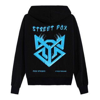 Áo hoodie street fox fire đen hd02