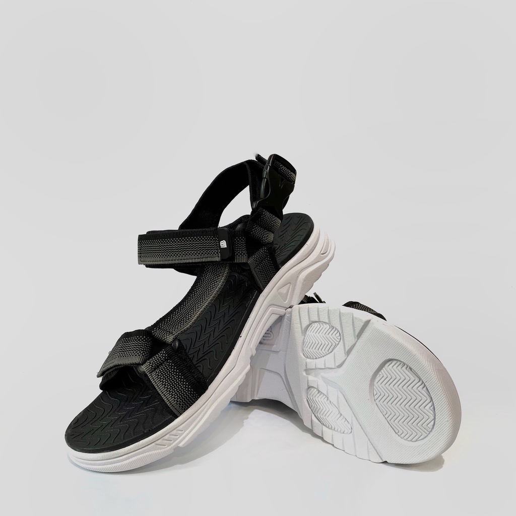 Giày Sandal Nam Nữ Unisex The BiLy Quai Chéo Dây Dù Đế Phylon Siêu Êm Nhẹ Màu Xám Thổ Cẩm-DTMD01-Xám Thổ Cẩm
