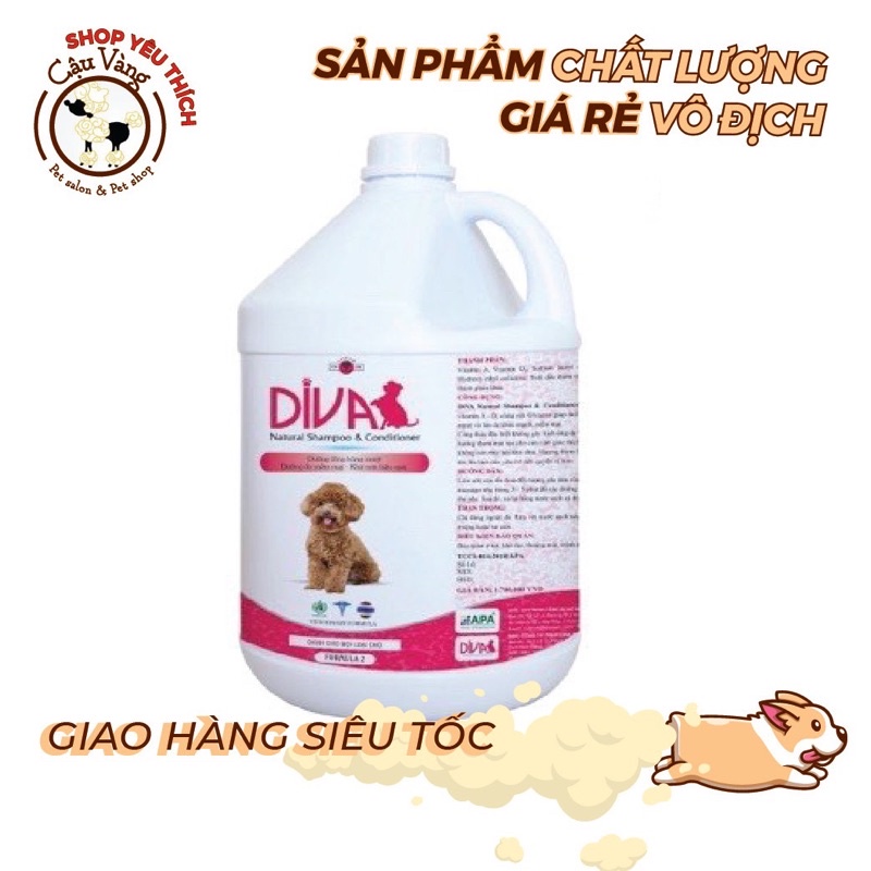 [LXPET] Sữa tắm DIVA dưỡng lông cho chó mèo 4l