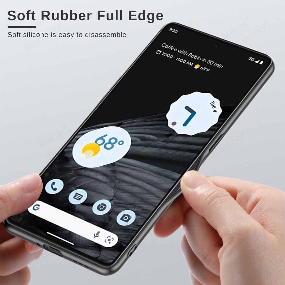 Ốp Điện Thoại Da Cao Su Mềm Bảo Vệ Ống Kính Máy Ảnh Cho Google Pixel 6 6A 7 Pro Pixel6 Pixel7