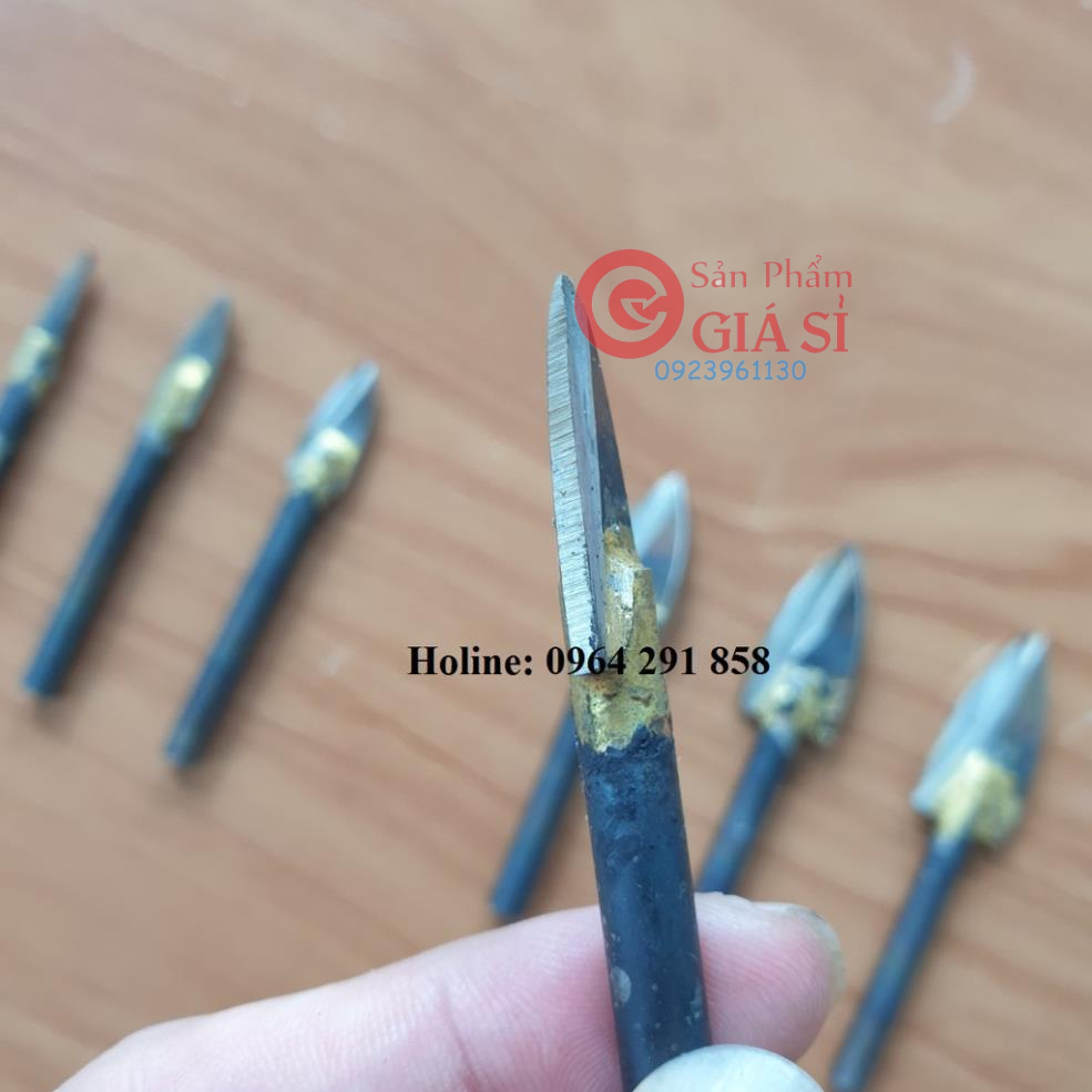 4 mũi phá gỗ 2 cạnh hay mũi khắc tỉa điêu khắc gỗ siêu nhanh trục 6mm đầu 8,10,12,14mm ❤️freeship❤️