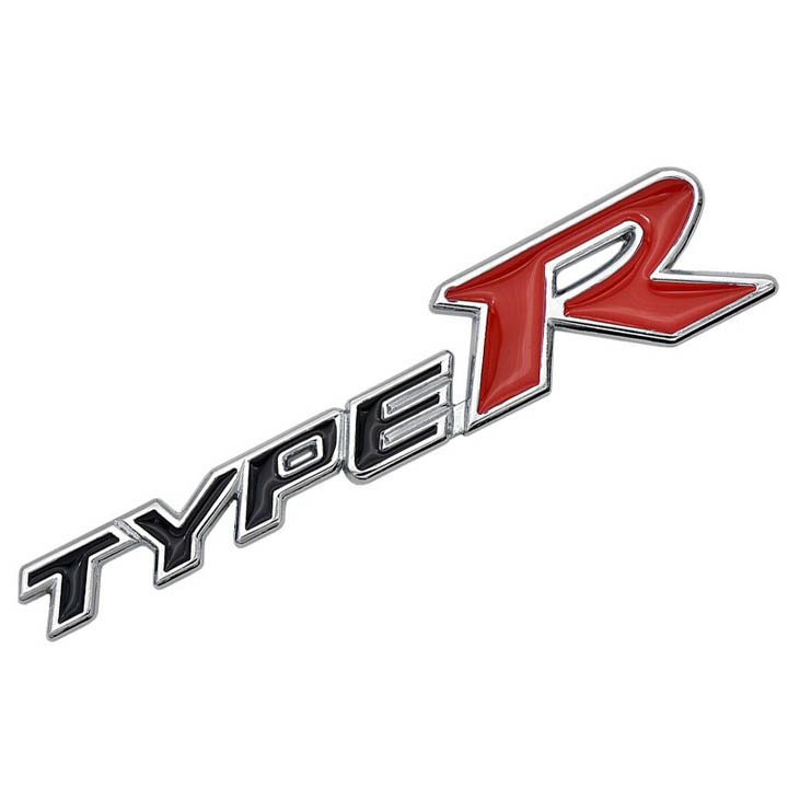 Logo chữ TypeR 3D nổi dán trang trí xe Ô tô Hàng đẹp