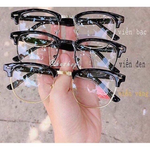 Gọng Kính nửa gọng unisex thời trang nam nữ 0 độ B104 | BigBuy360 - bigbuy360.vn