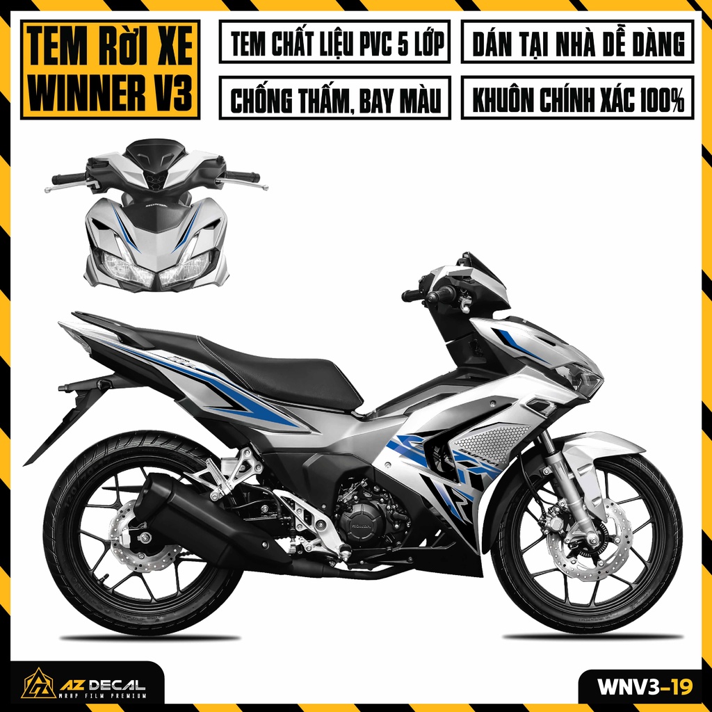 Tem Chế Winner V3 Đẹp Mẫu GTR Matrix | WNV3-19 | Decal Dán Xe Winner X 2022 Cao Cấp, Cắt Sẵn Dễ Dán