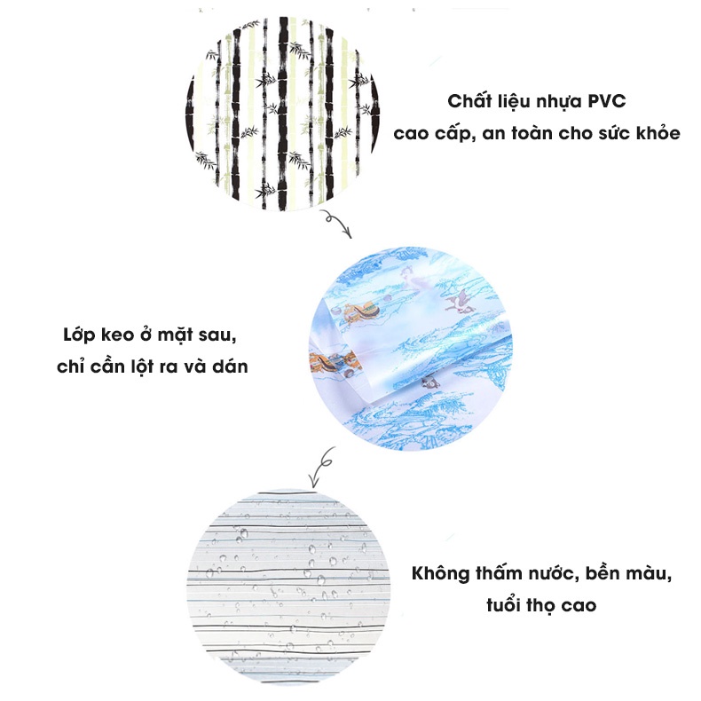 Cuộn 2m Decal Đề Can Dán Kính Mờ Nhiều Mẫu - Giấy Dán Kính, Cửa Sổ, Nhà Tắm, Văn Phòng