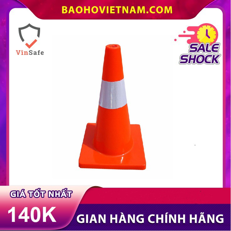 Cọc tiêu nhựa mềm PVC cao 45cm (28x28cm)
