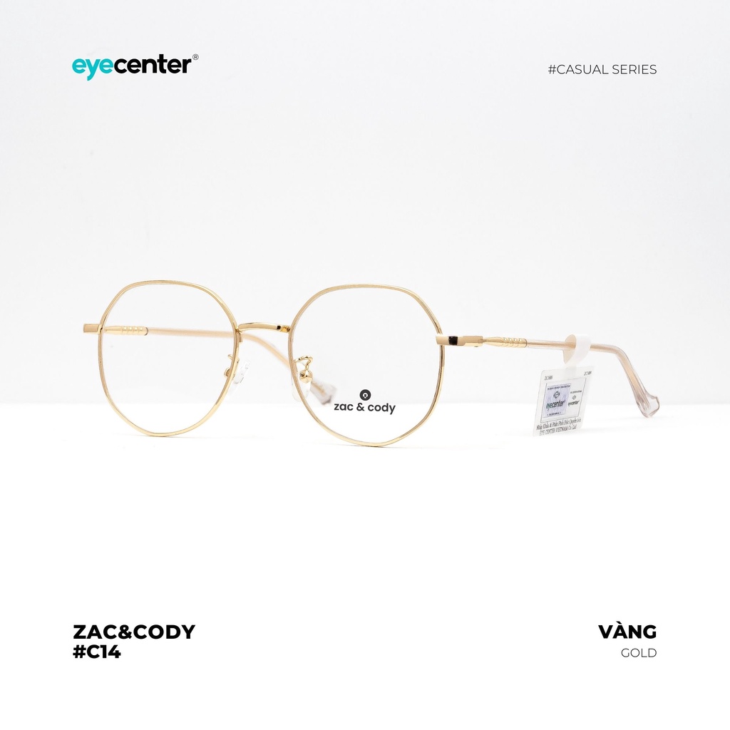 Gọng kính cận nữ chính hãng ZAC & CODY mắt tròn cạnh kim loại chống gỉ C14-S by Eye Center Vietnam