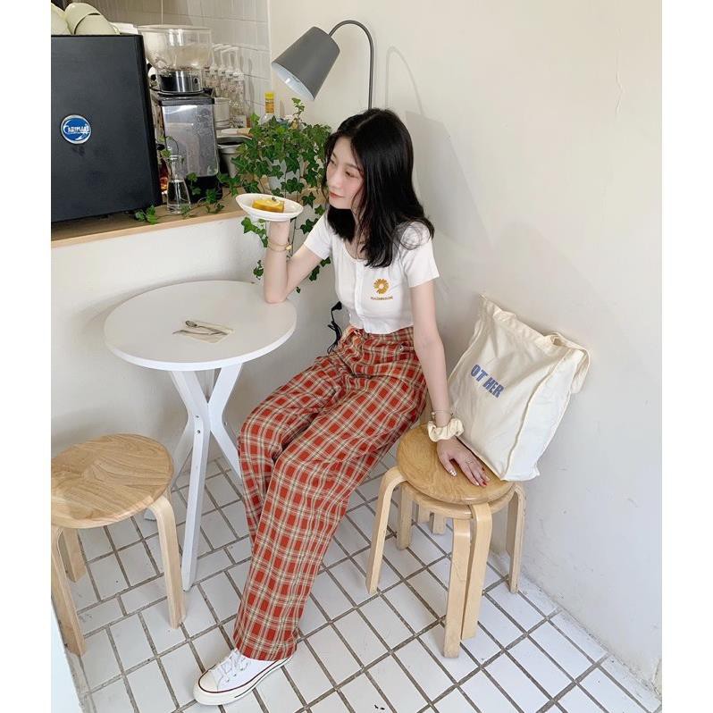 Quần Sọc Kẻ Cam Ống Suông ,Quần Hack Dáng Ulzzang 2021 [ẢNH THẬT]
