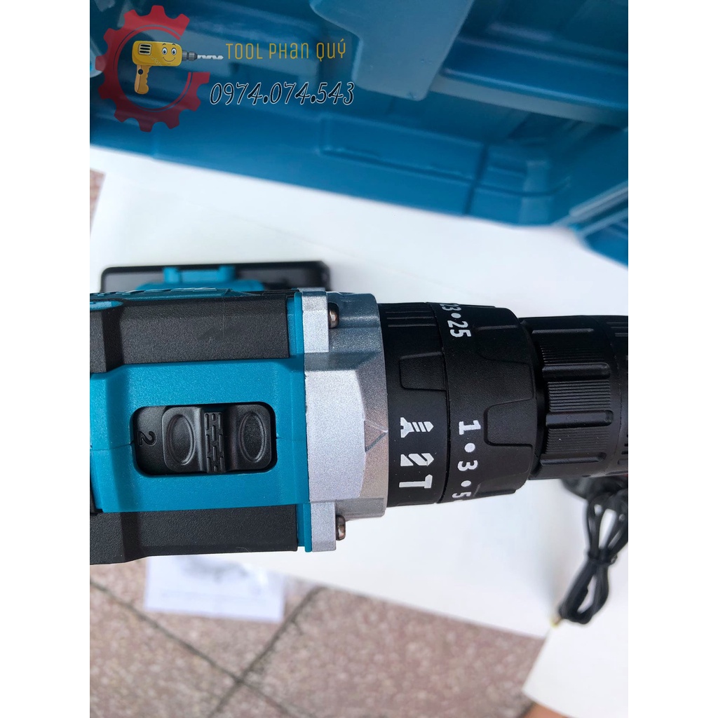 Máy khoan pin 36V Makita 3 chức năng có búa - Tặng kèm 24 chi tiết gồm các mũi khoan + Mũi bắt vít + Mũi Khoan đa năng