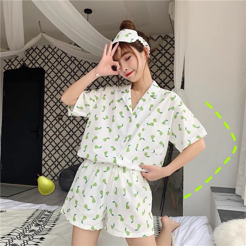 Đồ Bộ PIJAMA Trái Cây Bơ-Dứa Đi Biển Mặc Nhà Mặc Ngủ Dưới 50kg | BigBuy360 - bigbuy360.vn