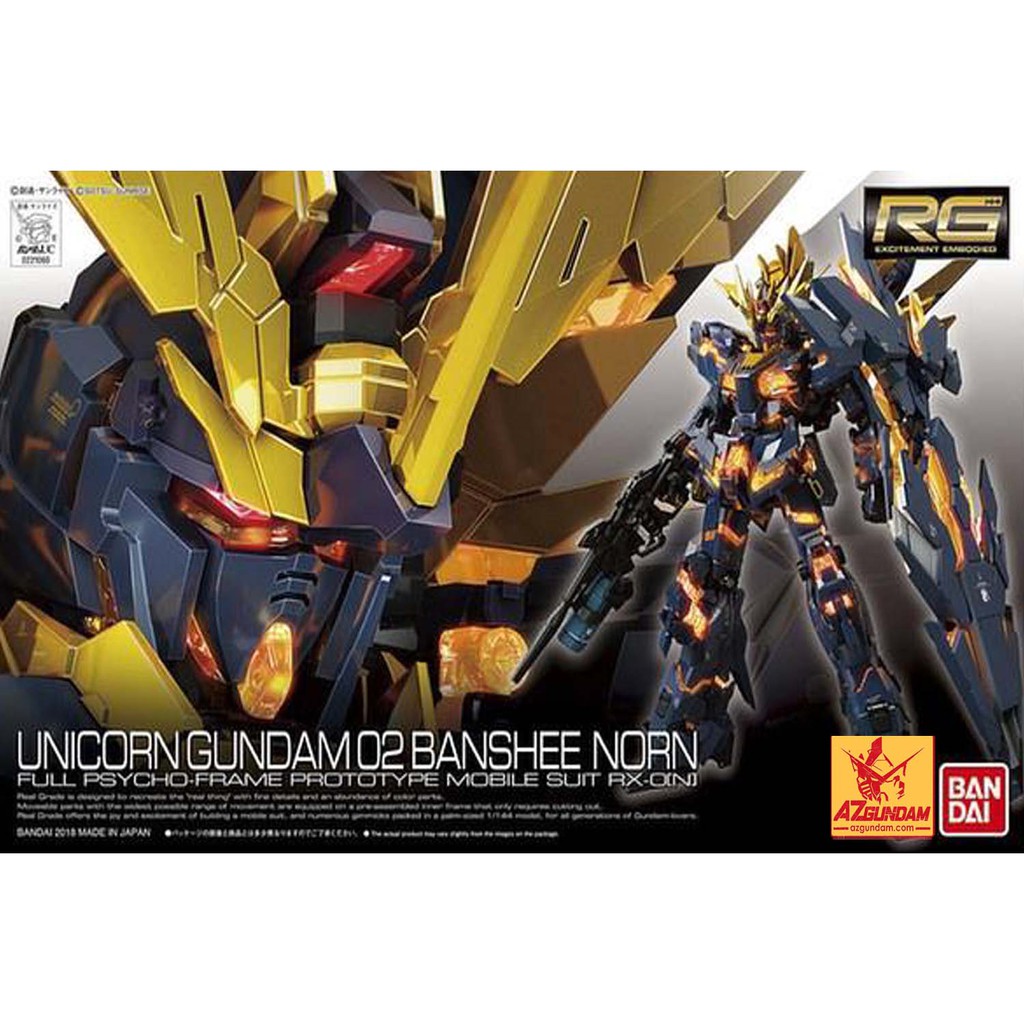 Mô Hình Lắp Ráp Gundam RG 27 Unicorn Gundam 02 Banshee Norn Tỉ Lệ 1/144, Hàng Chính Hãng Bandai - Nhật Bản