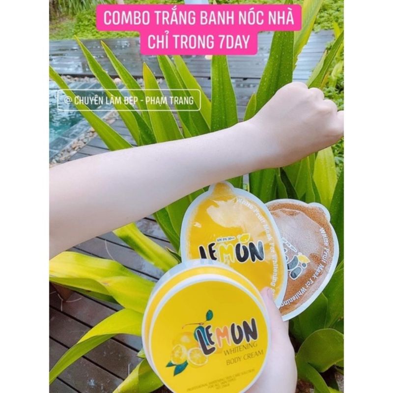 Ủ Trắng LeMon chanh, Tắm Trắng TLEMON WHITE FRUIT MASK 1 Hộp 3 gói