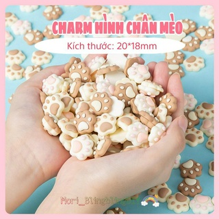 Phụ Kiện Charm Sticker Hình Bàn Chân Mèo Dễ Thương