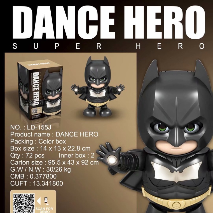 Robot nhảy múa đồ chơi robot cho bé đồ chơi batman có nhạc đèn sáng lấp lánh chất liệu cao cấp