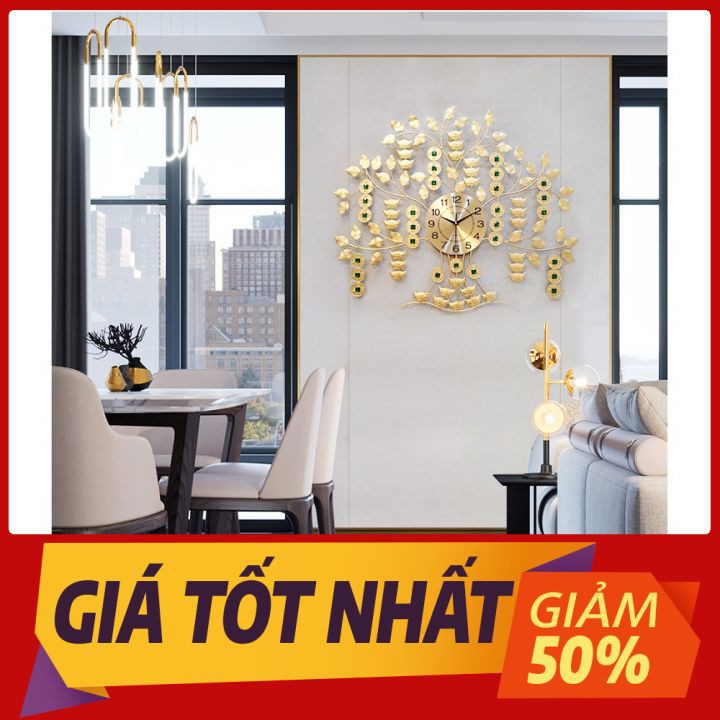 [HÀNG CAO CẤP] Đồng Hồ Treo Tường Trang Trí Nghệ Thuật 93x65cm Thép Mạ Sơn Chống Gỉ Bạc Màu CA43