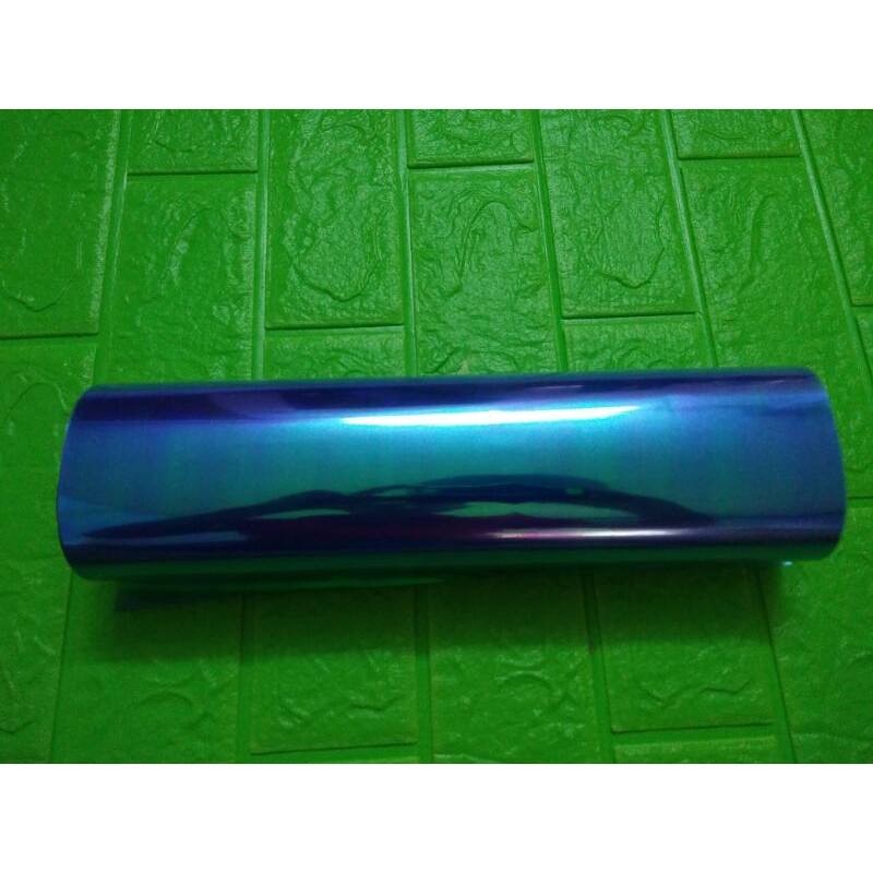 Bộ tem dán đèn xe màu xanh biển ngang 30 cm dài 1 mét