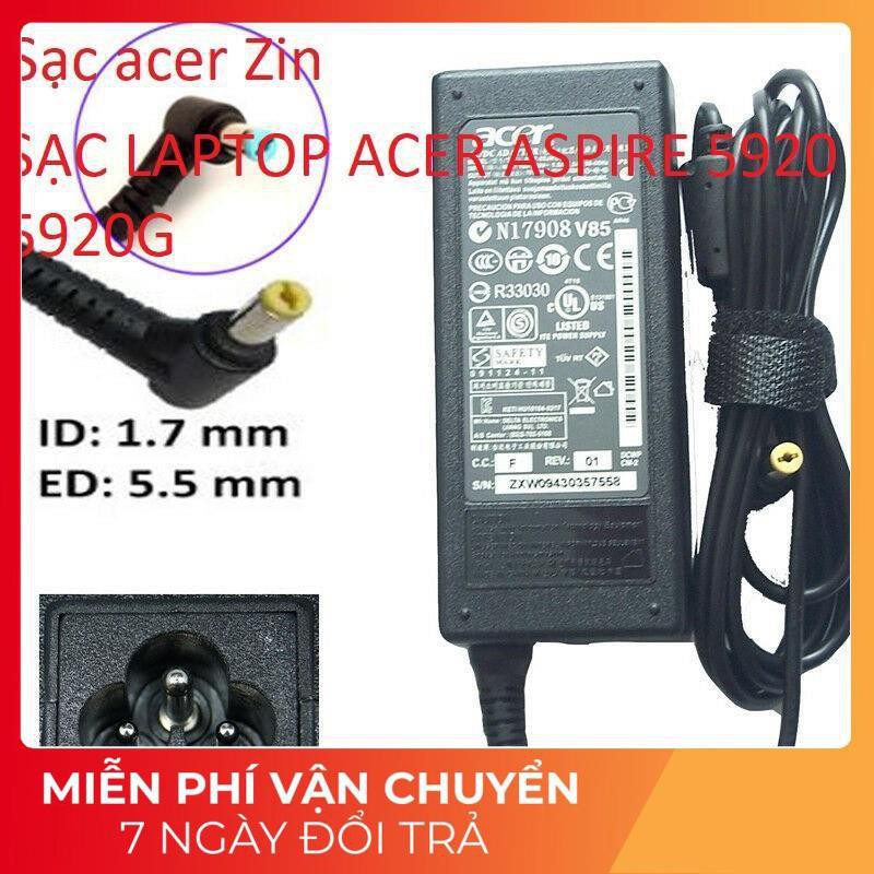 ⚡️[Sạc zin] SẠC LAPTOP ACER ASPIRE 5920 5920G 19V - 3.42A - 65W Chân vàng 5.5 x 1.7 mm